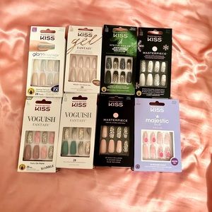 BRAND NEW 8 pairs of kiss nails long coffin shape